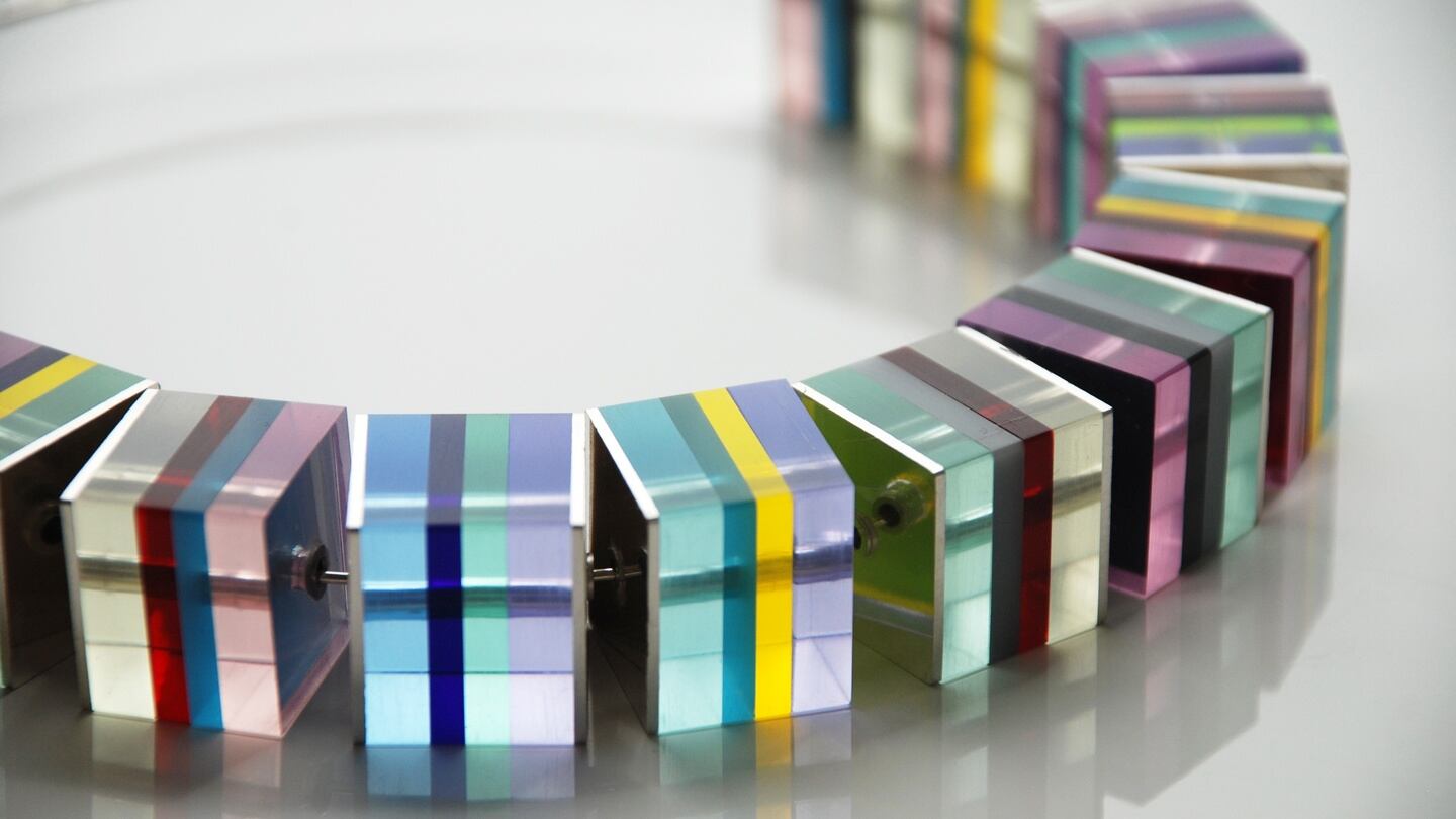 Perspex jewellery by Fiona Mulholland.