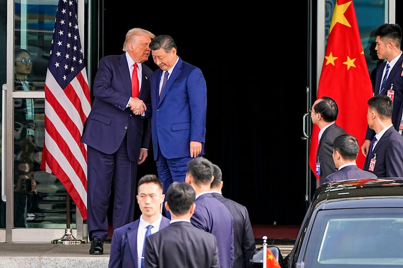 Donald Trump and China's president, Xi Jinping, in Busan, South Korea, in October. Photograph: Haiyun Jiang/New York Times