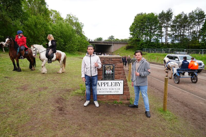 People attending the Appleby Horse Fair. Photograph: Owen Humphreys/PA 
