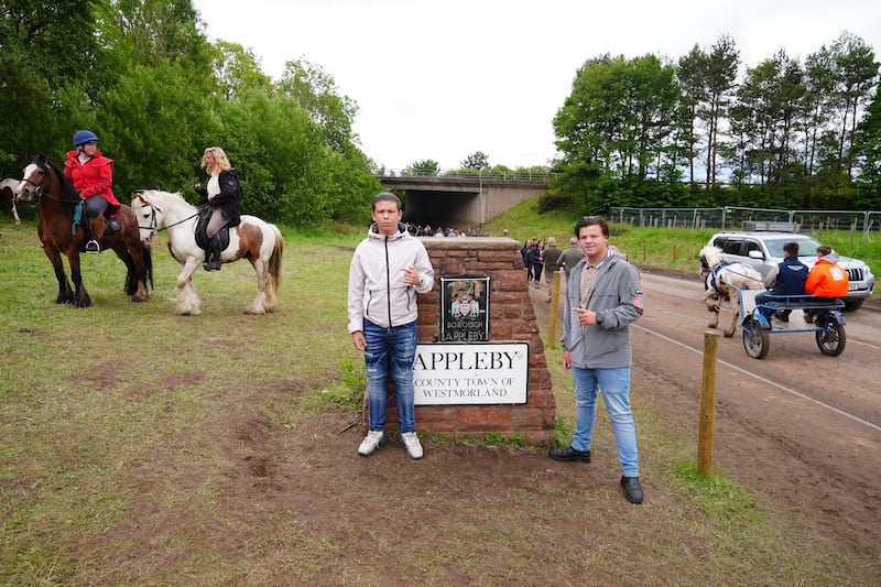 People attending the Appleby Horse Fair. Photograph: Owen Humphreys/PA