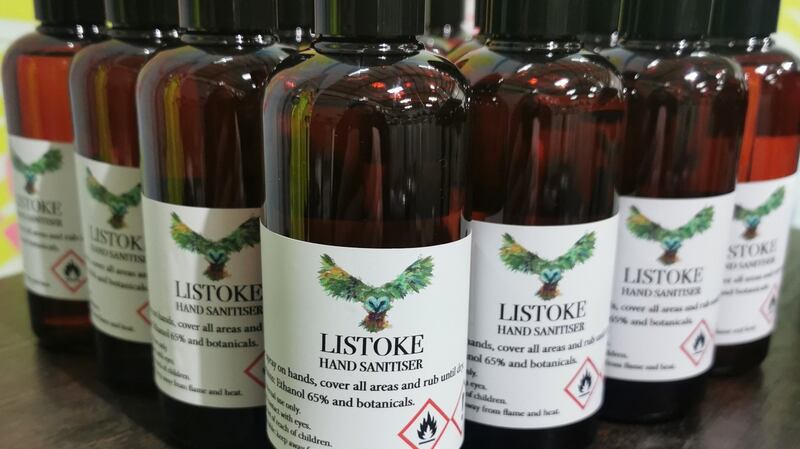 Listoke Distillery hand sanitiser. Photograph: Bronagh Conlon