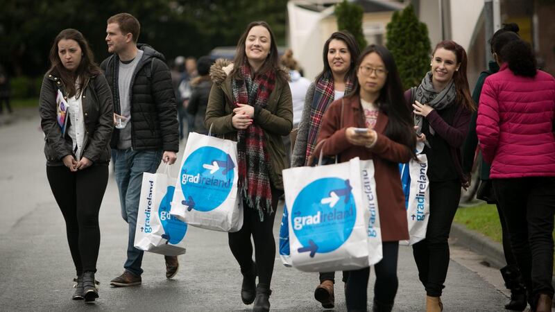 Students at the gradireland fair can avail of opportunities at the event in the RDS – the organisers say there will be more than 120 companies represented.