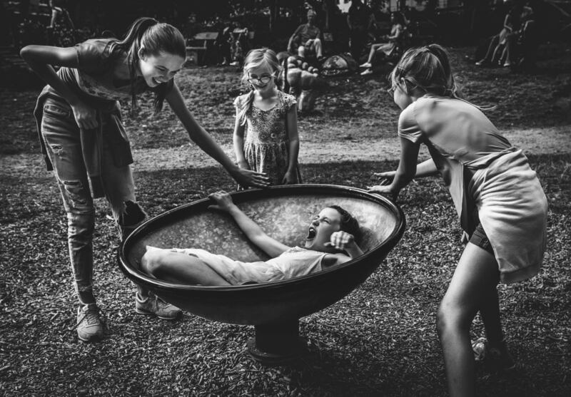 Spin until you can’t take anymore. Merrion Square, Dublin. Photograph: Liz Stowe