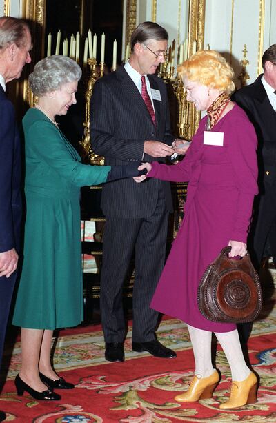 After meeting Queen Elizabeth, Vivienne did a twirl for photographers that revealed she wasn’t wearing underwear. Photograph: Fiona Hanson/PA