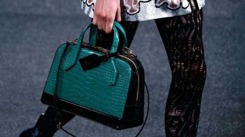 A model presents a creation during  Ready to Wear Collection by French designer Nicolas Ghesquiere for Louis Vuitton fashion house today/ Photograph: Ian Langsdon/EPA