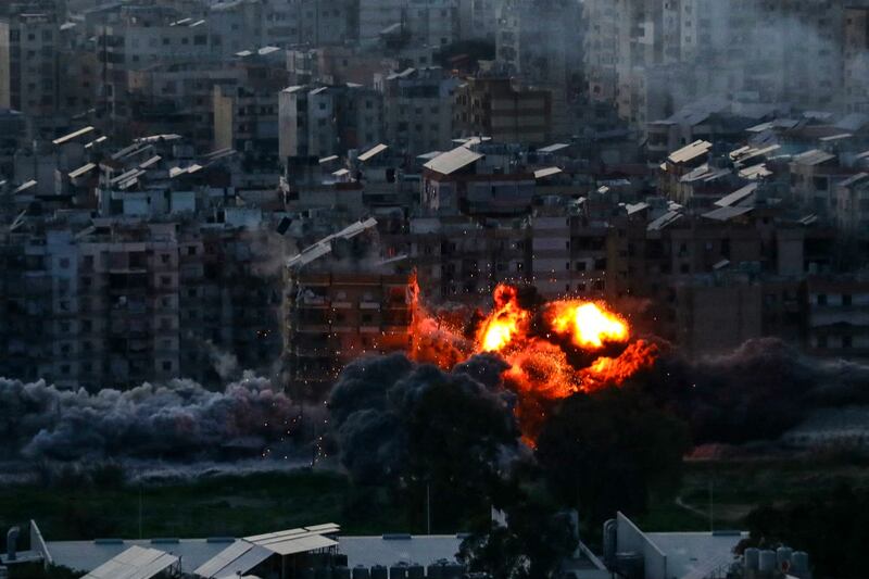 A fireball ascends from the site of an Israeli airstrike that targeted an area in Beirut's southern suburbs on March 6th, 2026. Photograph: Omar Yaman/AFP via Getty