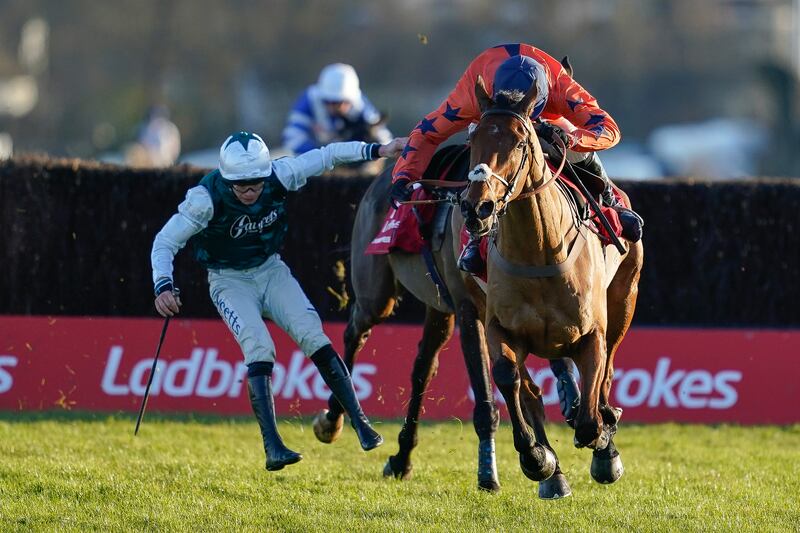 If getting unseated from L'Homme Presse behind Bravesmansgame in the King George in 2022 left his rider red-faced, Deutsch had learned  there are worse things than embarrassment. Photograph: Alan Crowhurst/Getty Images