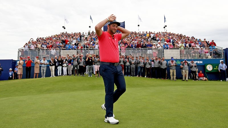 Spain’s Jon Rahm is the 2019 Dubai Duty Free Irish Open winner at Lahinch Golf Club. Photograph: PA