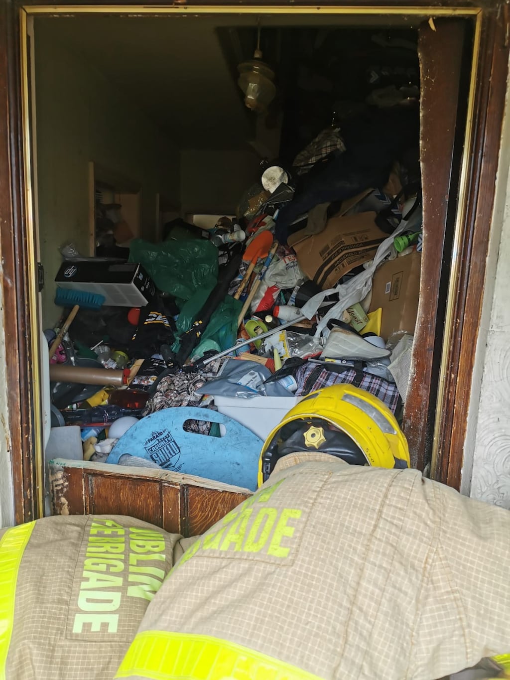 Dublin firefighters were called to a house in the Crumlin-Drimnagh area of south Dublin where they found a man in his 70s who had been trapped for 14 hours due to hoarding. Photograph: Dublin Fire Brigade