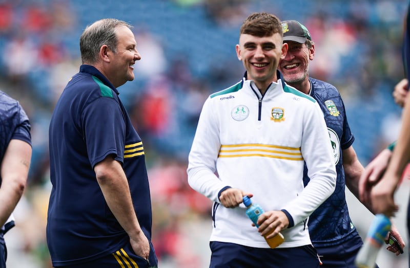 Meath manager Robbie Brennan and Seán Coffey. Photograph: Tom Maher/Inpho
