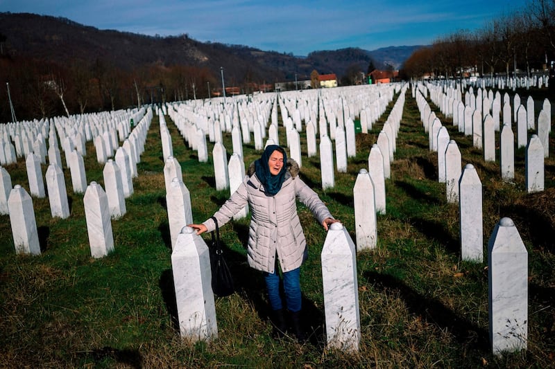 Graves at the memorial centre of Potocari near Srebrenica in Bosnia and Herzegovina. Photograph: Dimitar Dilkoff/AFP/Getty Images