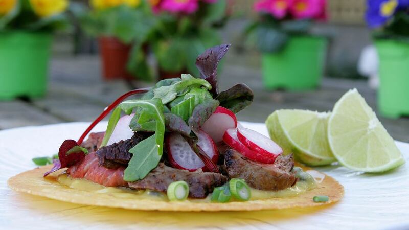 Beef tostada