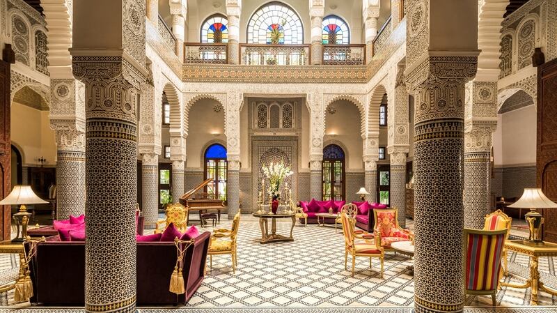 The lobby of the Riad Fès.