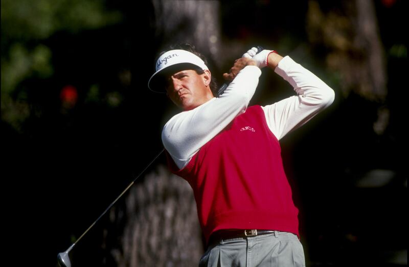 1991:  Steve Pate hits a shot during the 1991 AT&T Pebble Beach Pro Am at the Pebble Beach Golf Course in Pebble Beach, California. Mandatory Credit: Stephen Dunn  /Allsport