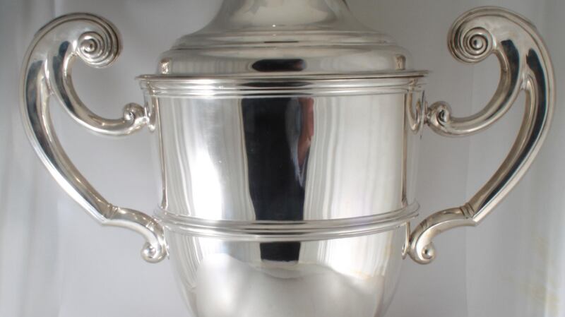 1899 large silver trophy, – with base (not pictured), also works as a champagne bucket  (€20,000),  Weldon’s, Clarendon Street.