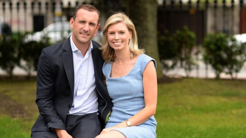 Tennis player and coach Conor Niland with his wife, Síne Lambert. Photograph: Dara Mac Dónaill