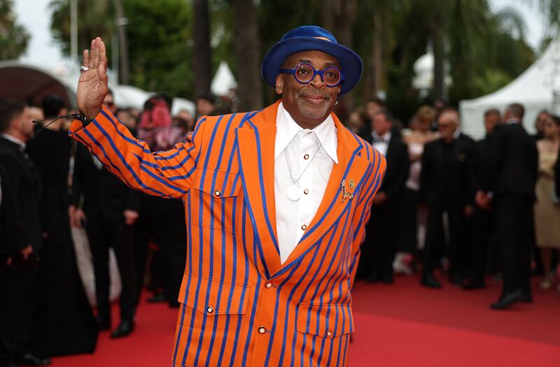 Spike Lee channeled his love of the New York Knicks basketball team by wearing their colours at Cannes. Photograph: Mohammed Badra/European Pressphoto Agency