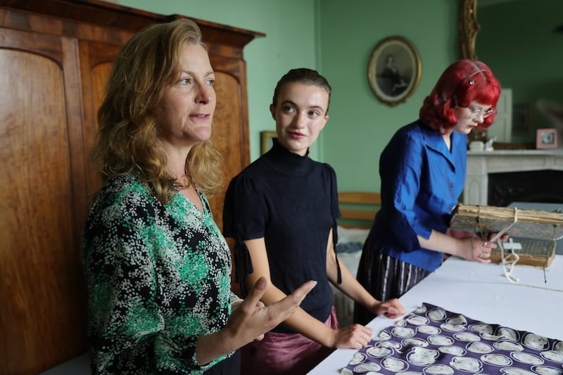 Lady Alicia Parsons, Eleanor Aitken and Lily Morgan. Photograph: Bryan O’Brien/The Irish Times