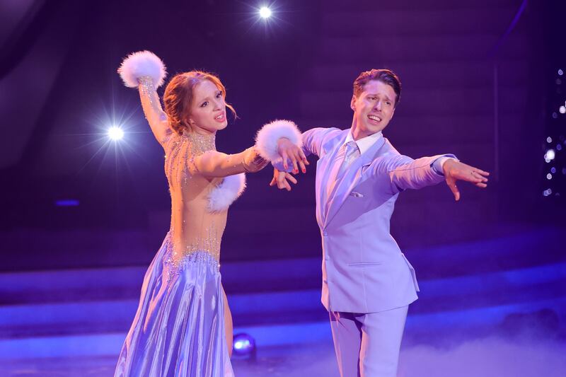 Anna Ermakova and Valentin Lusin perform on stage during TV show Let's Dance. Photograph: Joshua Sammer/Getty Images