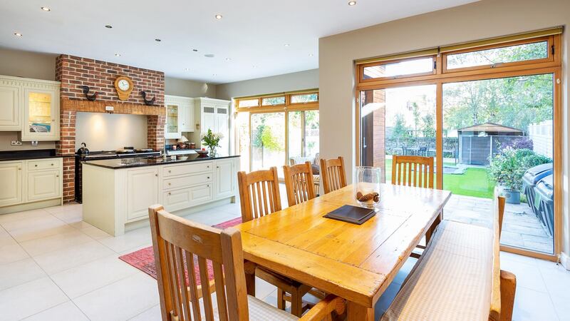 Open-plan kitchen and dining area