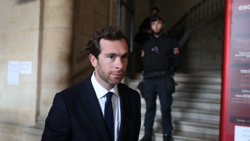 Sophie Toscan du Plantier’s son Pierre-Louis Baudey-Vignaud, at the Court of Appeal in Paris for the trial of Ian Bailey. Photograph: Steve Parsons/PA