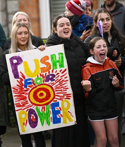 Spectators during the 2023 marathon in Dublin. Photograph: Ramsey Cardy/Sportsfile
