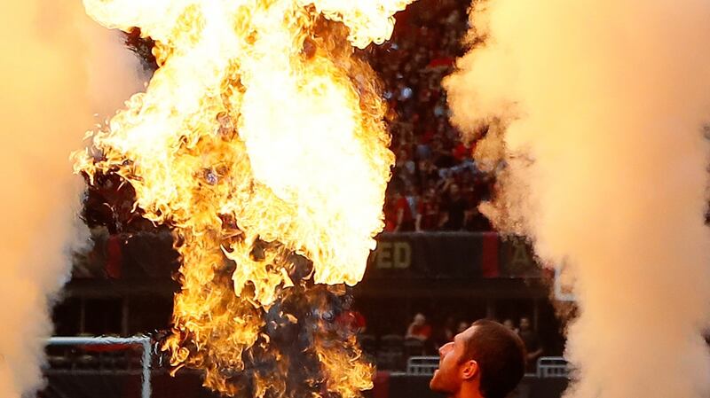 Atlanta United’s Chris McCann  walks on the pitch prior to the match against the Toronto FC at Mercedes-Benz Stadium in  October. Photograph: Kevin C Cox/Getty Images