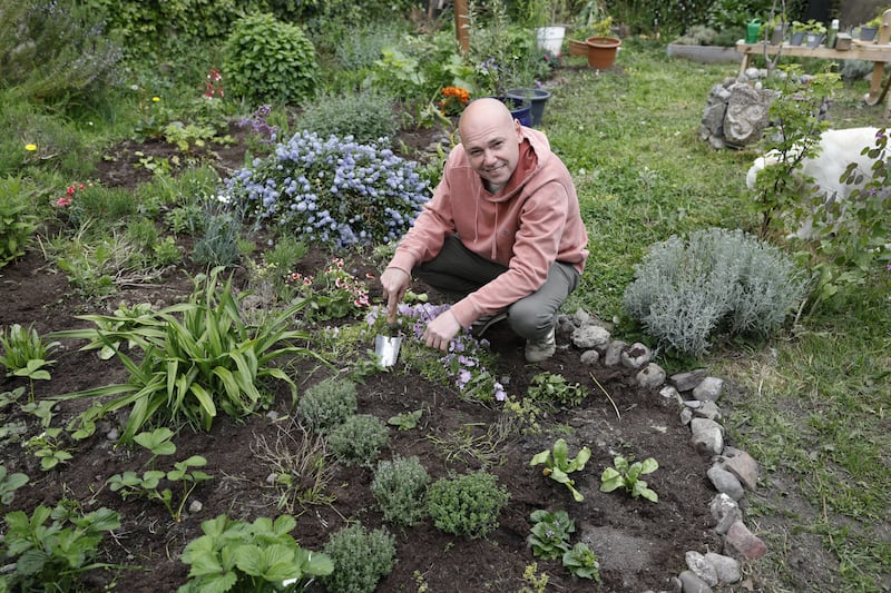 Anthony Freeman-O'Brien tends to the inner city garden: 'I truly believe I sort of co-evolved with this space, a bit of mutualism went on.' Photograph: Nick Bradshaw