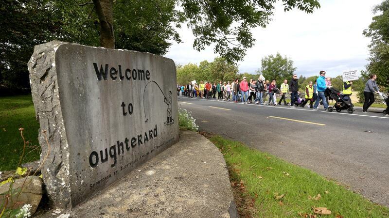 Plans to accommodate asylum seekers in a former hotel in Oughterard have been abandoned following protests.  Photograph: Joe O’Shaughnessy.