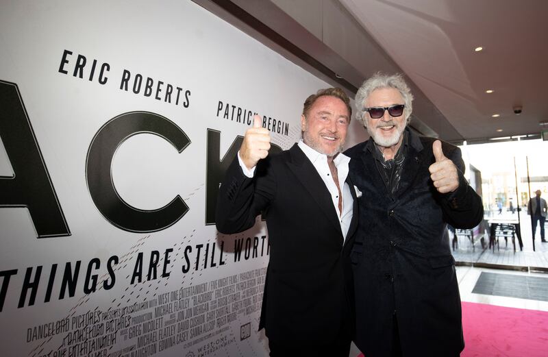 Michael Flatley and Patrick Bergin at the premiere at the Light House Cinema, Dublin. Photograph: Tom Honan 