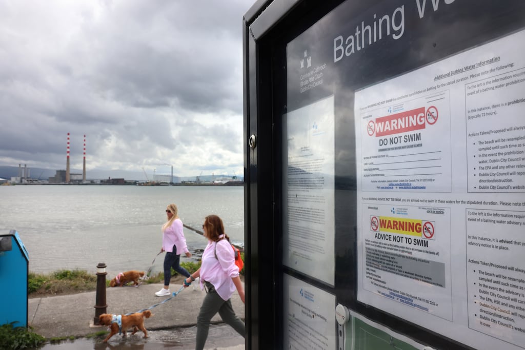 Uisce Éireann said the discharge arose due to overflows from storm tanks at the Ringsend plant. Photograph: Dara Mac Dónaill