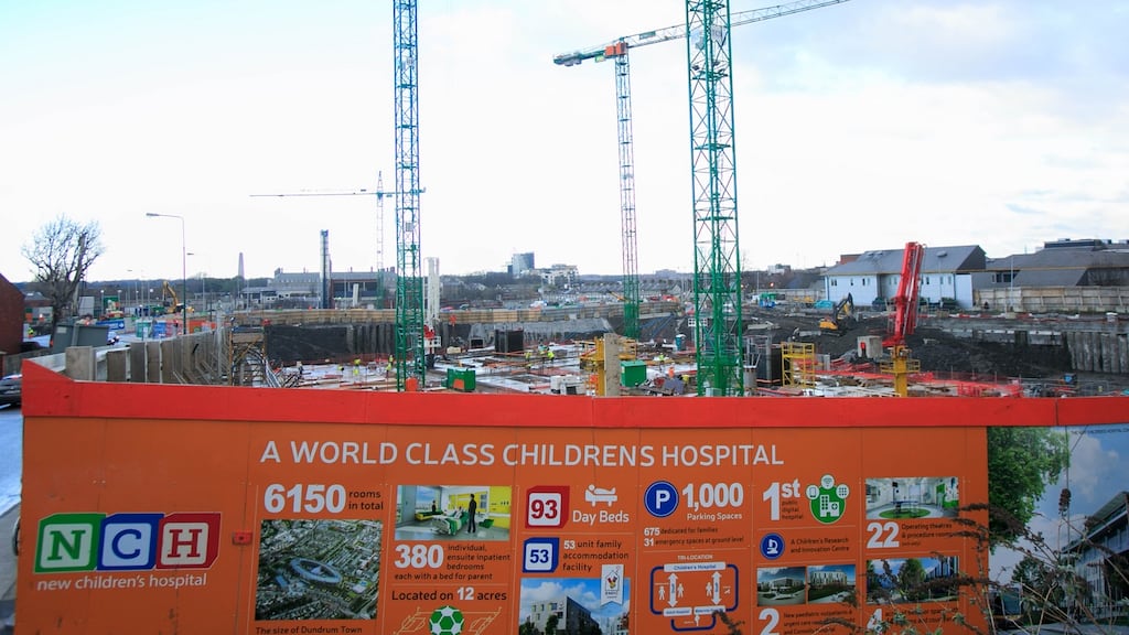 The site of the national children’s hospital in Dublin. The €450m overrun in the project, now expected to cost €1.7bn, has led to a major political controversy. Photograph: Gareth Chaney/Collins