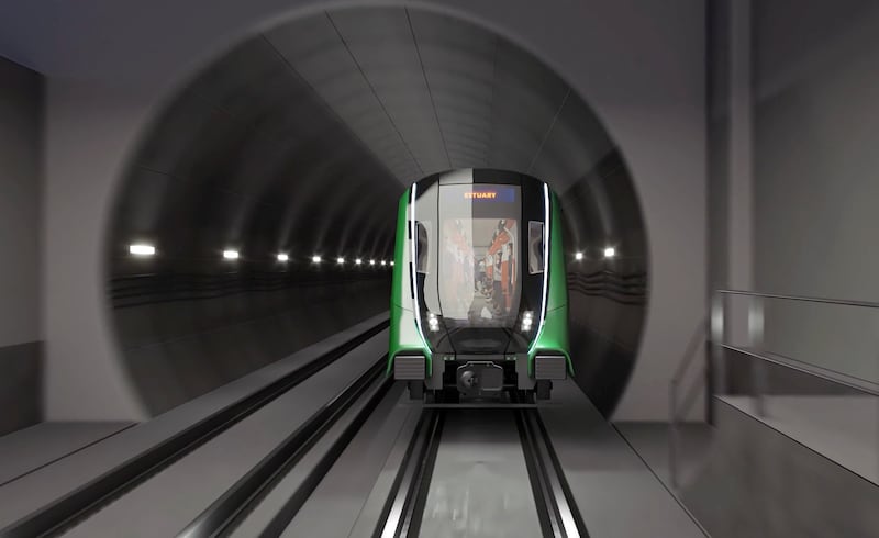 Computer generated images of Metrolink, the planned Dublin metro train running from Swords to Ranelagh