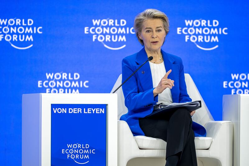 European Commission president Ursula von der Leyen at the World Economic Forum annual meeting in Davos. Photograph: Fabrice Coffrini/AFP via Getty Images