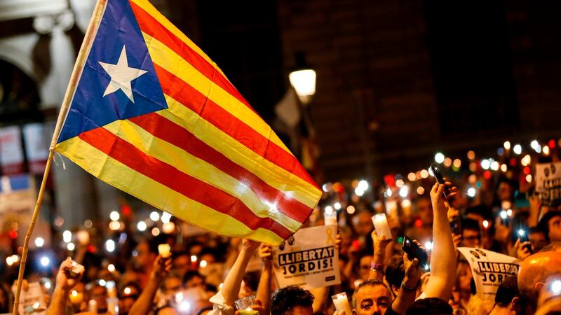 A Catalan pro-independence demonstration in Barcelona. Photograph: Pau Barrena/AFP/Getty Images