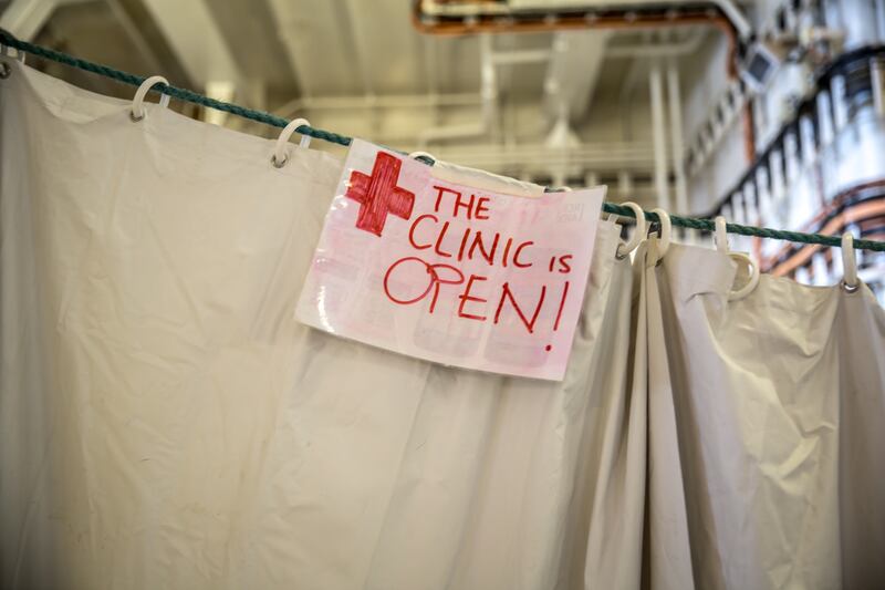 A medical clinic on the Geo Barents. Photograph: Sally Hayden