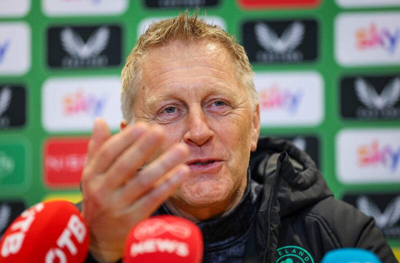 Republic of Ireland head coach Heimir Hallgrímsson at Tuesday's press conference. Photograph: Ryan Byrne/Inpho