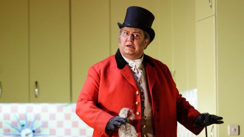 ‘The fourth of this season’s 10 operas, Verdi’s Falstaff, conducted by James Levine and directed by Robert Carsen, will be broadcast live on Saturday.’ Above, Ambrogio Maestri in the title role in Verdi’s Falstaff