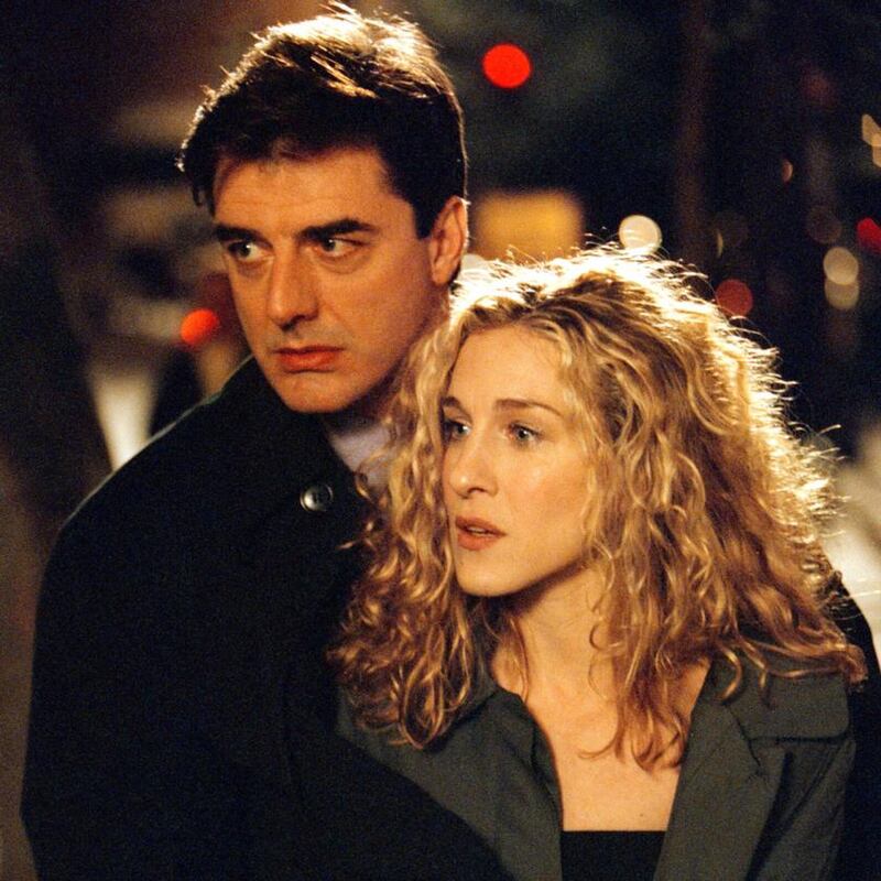 Chris Noth and Sarah Jessica Parker and  on the set of Sex and the City. Photograph: HBO/Getty
