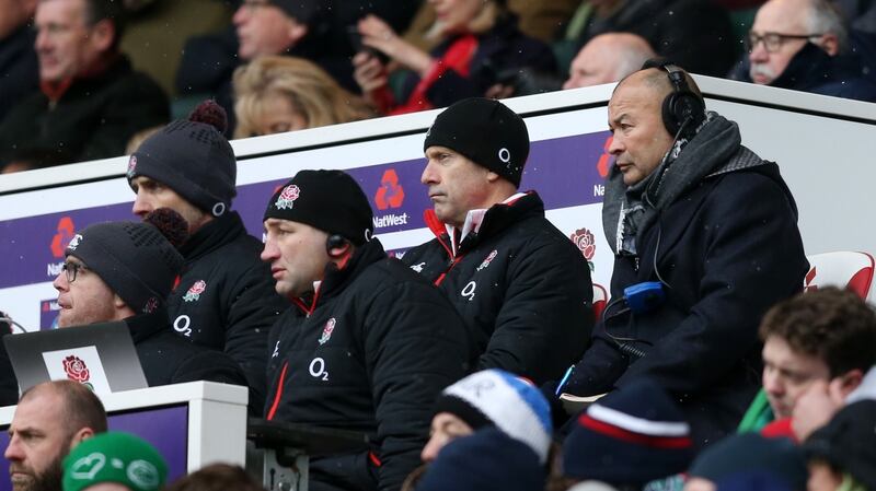 England head coach Eddie Jones  looks on during the match. Photograph: Paul Harding/PA Wire.