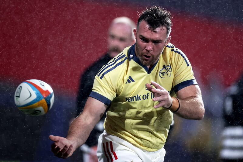 Peter O'Mahony will miss Munster's meeting with Leinster at Croke Park with a hamstring injury. Photograph: Laszlo Geczo/Inpho