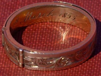 Literary find: the ring containing what is suspected to be a braid of Charlotte Brontë’s hair. Photograph: BBC
