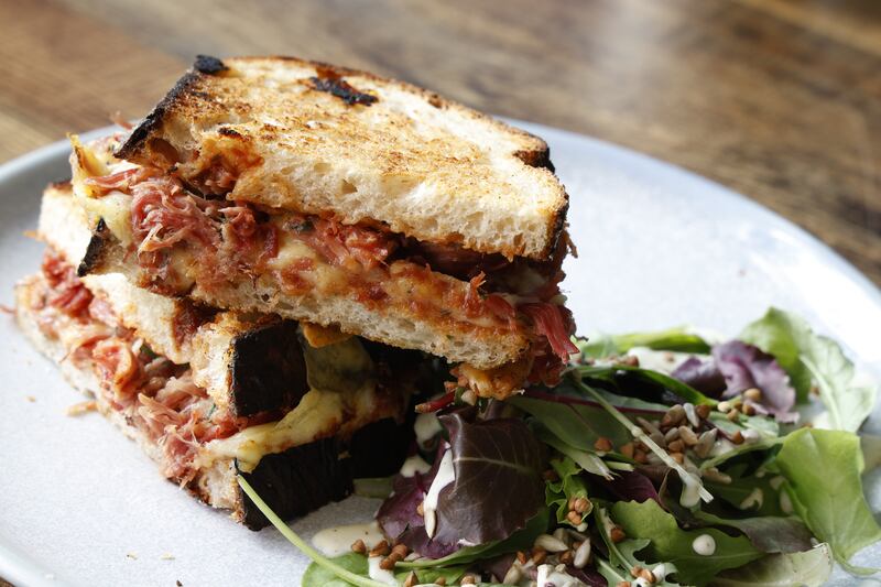 Bearú in New Ross, Co Wexford: Ham hock, melted cheddar, Bearu tomato relish on sourdough. Photograph Nick Bradshaw/The Irish Times