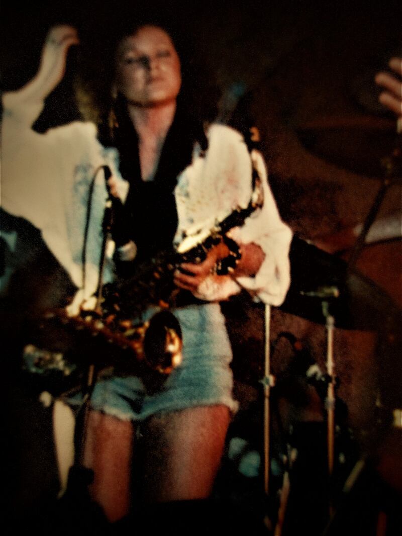 Sax player Sandra Fitzgerald at the Point Depot in 1993