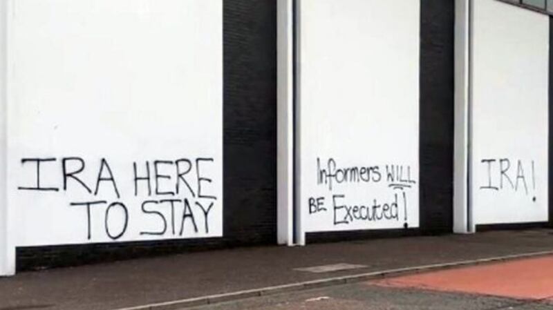 Dissident republican graffiti in Derry