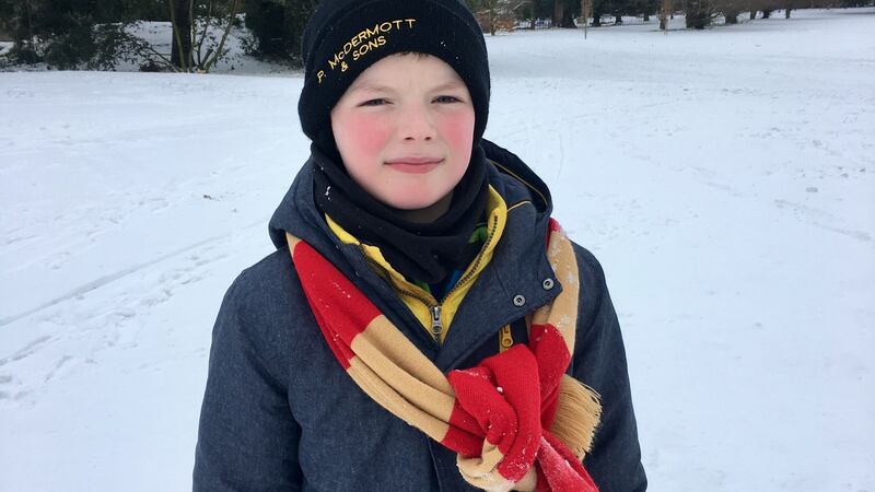 Rory O’Kane, pre snowball fight,  in St Anne’s Park, Dublin