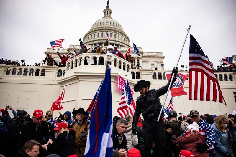 Pro-Trump supporters storm the US Capitol following a rally with the president on January 6th in Washington, DC. Photograph: Getty Images