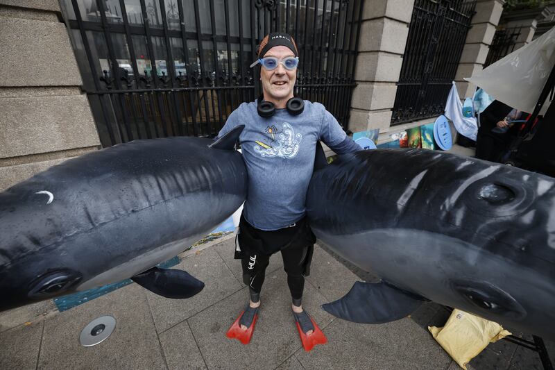 Ciaran Brennan at the Fair Seas protest. Photograph: Nick Bradshaw