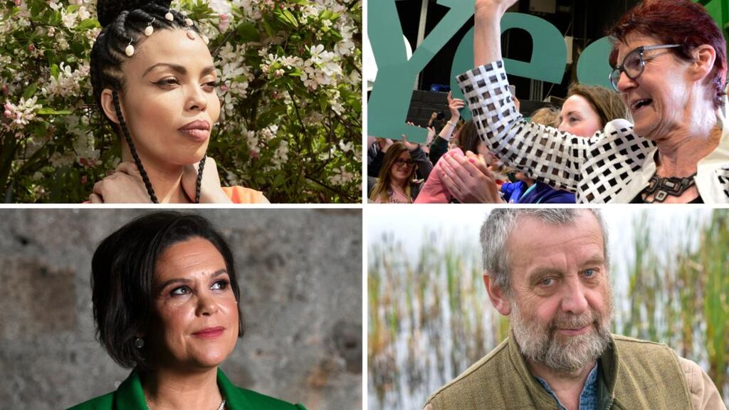 Body & Soul: the spoken-word line-up includes (clockwise from top left) Emma Dabiri, Ailbhe Smyth, Michael Harding and Mary Lou McDonald. Photographs: Olivia Harris, Cyril Byrne, Brenda Fitzsimons and Clodagh Kilcoyne/Reuters