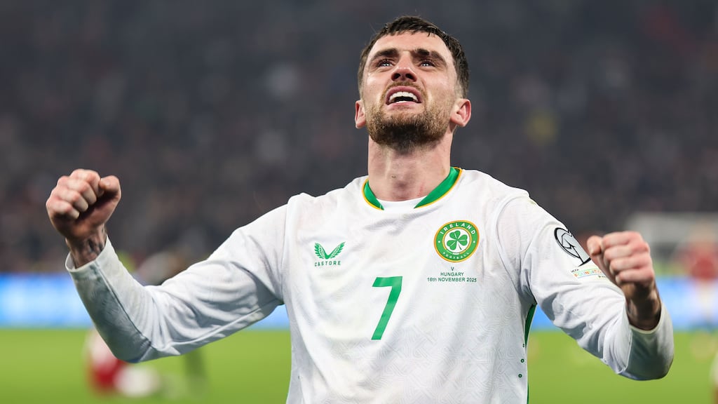 2026 FIFA World Cup Qualifier Group F, Puskás Aréna, Budapest, Hungary 16/11/2025
Hungary vs Republic of Ireland
Ireland's Troy Parrott celebrates after the match
Photo: ©INPHO/Stephen Gormley